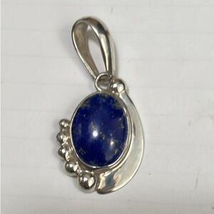 Sterling Silver and Lapis Pendant